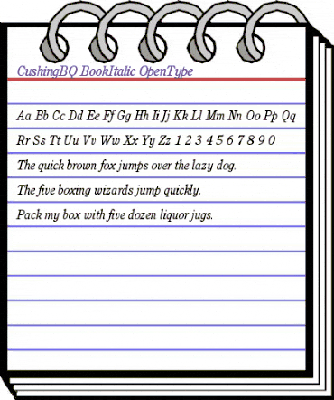 Cushing BQ Regular animated font preview