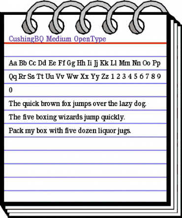 Cushing BQ Regular animated font preview