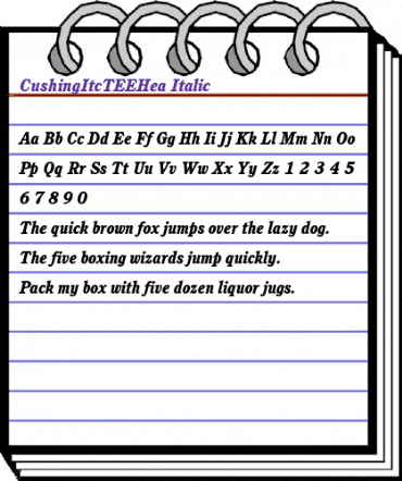 CushingItcTEEHea Italic animated font preview CushingItcTEEHea Italic animated font preview