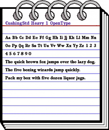ITC Cushing Std Heavy animated font preview