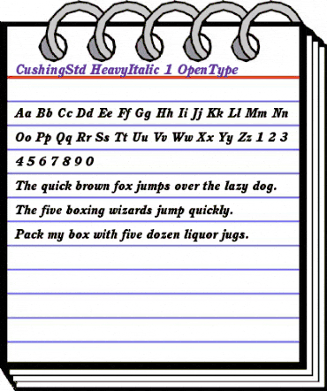 ITC Cushing Std Heavy Italic animated font preview