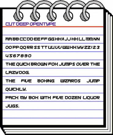 Cut Deep Regular animated font preview