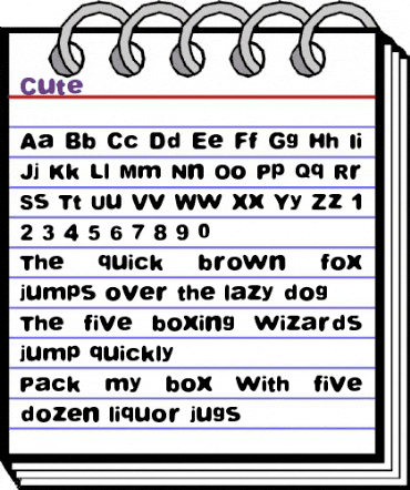 Cute Regular animated font preview