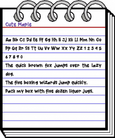 Cute Maple Regular animated font preview