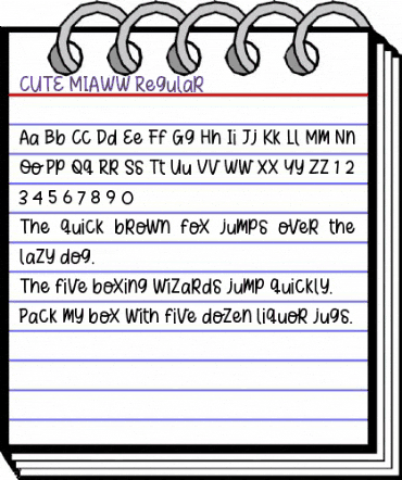 CUTE MIAWW Regular animated font preview