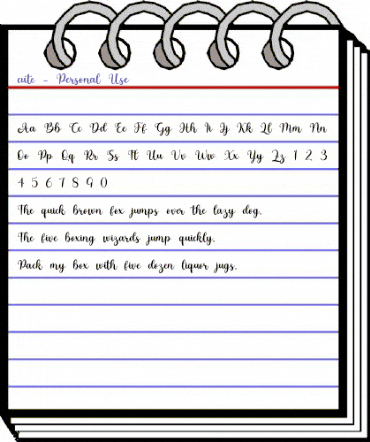 cute - Personal Use Regular animated font preview