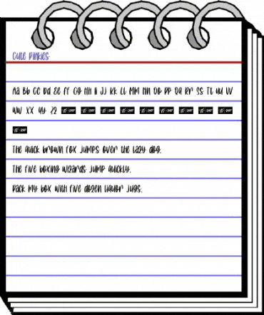 Cute Pinkies Regular animated font preview