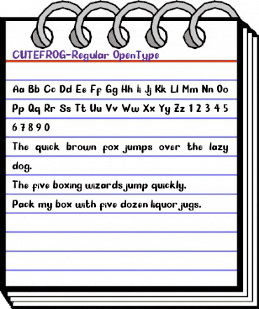 CUTE FROG Regular animated font preview