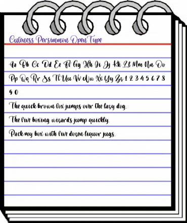 Cuteness Persimmon Regular animated font preview