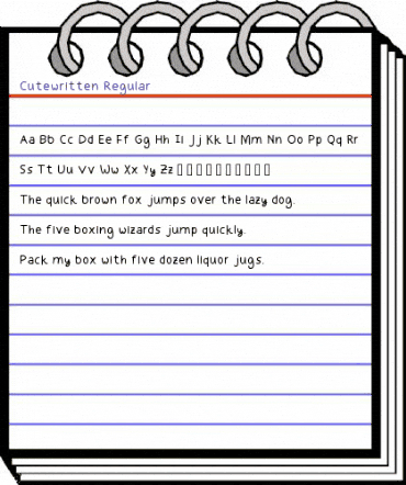 Cutewritten Regular animated font preview