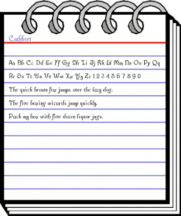 Cuthbert Regular animated font preview
