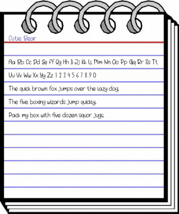 Cutie Bear Regular animated font preview