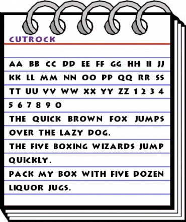 CutRock Regular animated font preview