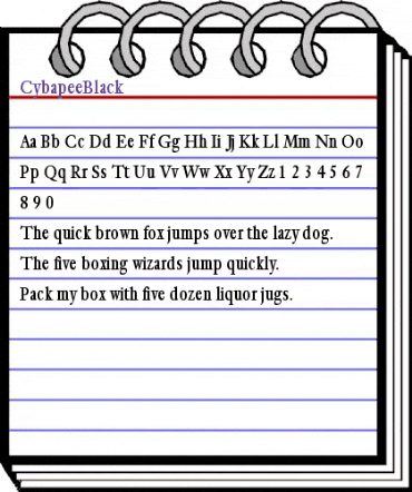 CybapeeBlack Regular animated font preview