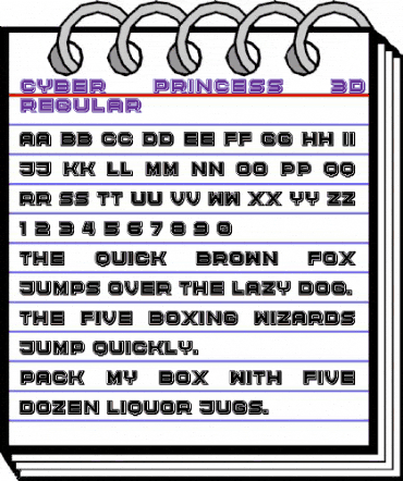 Cyber Princess 3D Filled Regular animated font preview