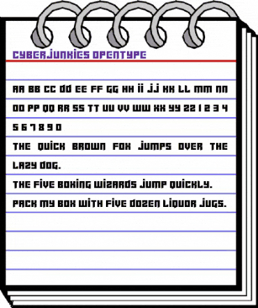 Cyberjunkies Regular animated font preview