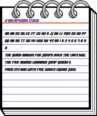 Cyberpunks Italic animated font preview Cyberpunks Italic animated font preview
