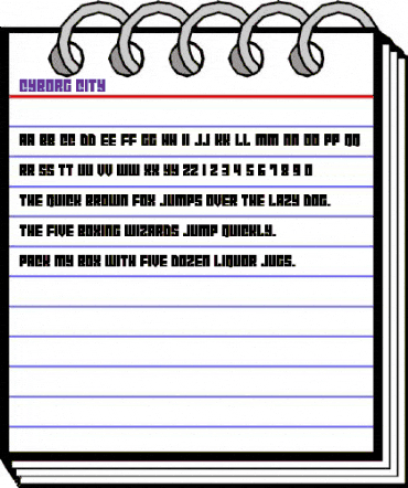 Cyborg City Regular animated font preview