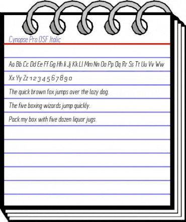 Cynapse Pro OSF Italic animated font preview Cynapse Pro OSF Italic animated font preview