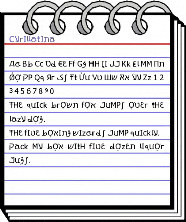 Cyrillatina Regular animated font preview