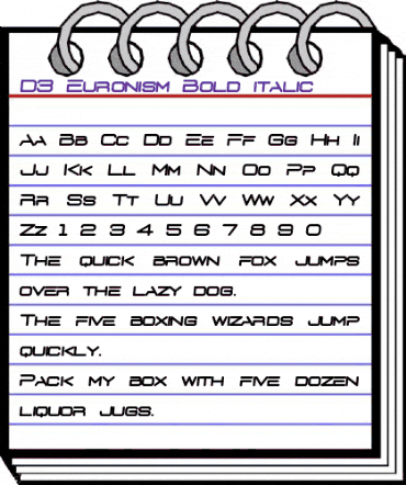 D3 Euronism Bold italic Regular animated font preview D3 Euronism Bold italic Regular animated font preview