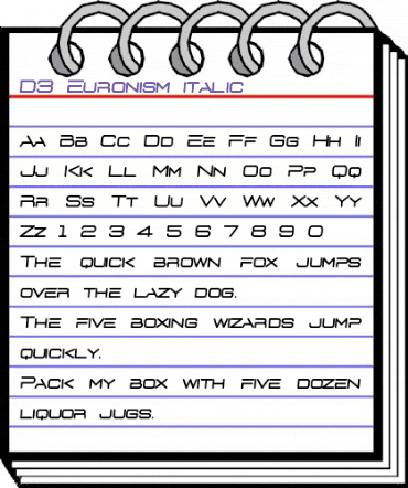 D3 Euronism italic Regular animated font preview D3 Euronism italic Regular animated font preview