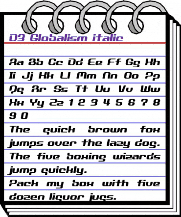 D3 Globalism italic Regular animated font preview D3 Globalism italic Regular animated font preview