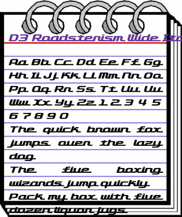 D3 Roadsterism Wide Italic Regular animated font preview D3 Roadsterism Wide Italic Regular animated font preview