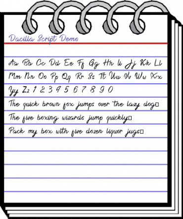 Dacilla Script Demo Regular animated font preview Dacilla Script Demo Regular animated font preview