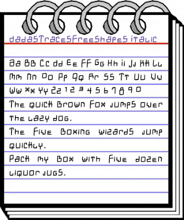 DadasTracesFreeshapes Regular animated font preview DadasTracesFreeshapes Regular animated font preview