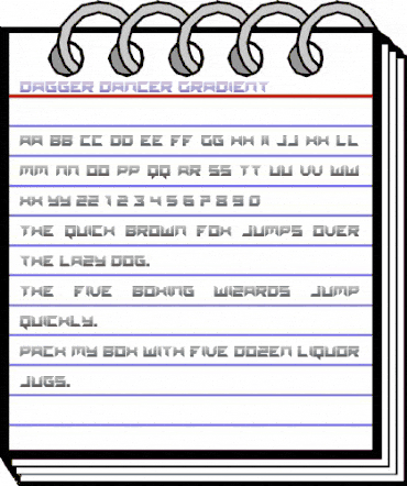 Dagger Dancer Gradient Regular animated font preview Dagger Dancer Gradient Regular animated font preview