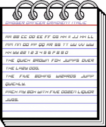 Dagger Dancer Gradient Italic Regular animated font preview Dagger Dancer Gradient Italic Regular animated font preview