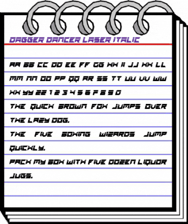 Dagger Dancer Laser Italic Regular animated font preview Dagger Dancer Laser Italic Regular animated font preview