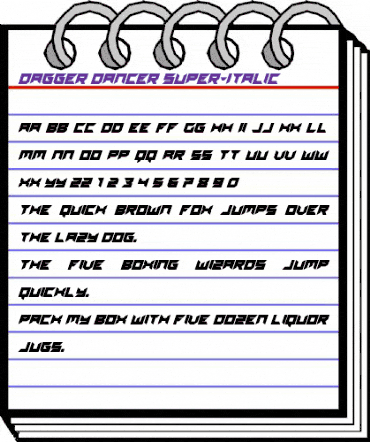 Dagger Dancer Super-Italic Regular animated font preview Dagger Dancer Super-Italic Regular animated font preview