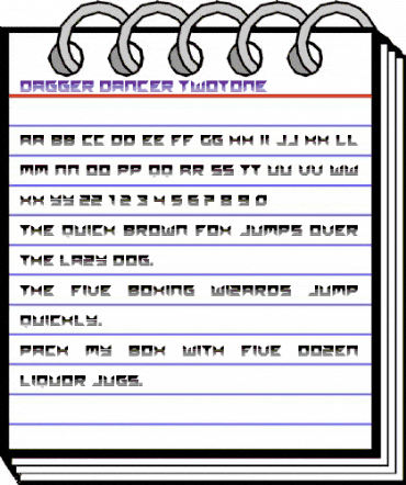 Dagger Dancer Twotone Regular animated font preview