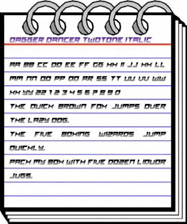 Dagger Dancer Twotone Italic Regular animated font preview Dagger Dancer Twotone Italic Regular animated font preview