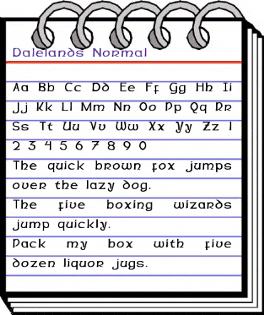 Dalelands Normal animated font preview