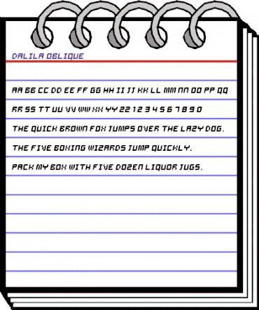 Dalila Oblique Regular animated font preview Dalila Oblique Regular animated font preview
