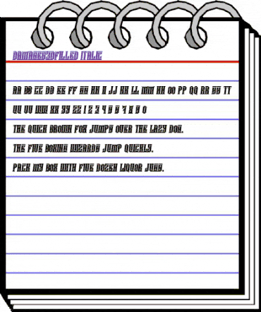 Damages 3D Filled Italic animated font preview Damages 3D Filled Italic animated font preview