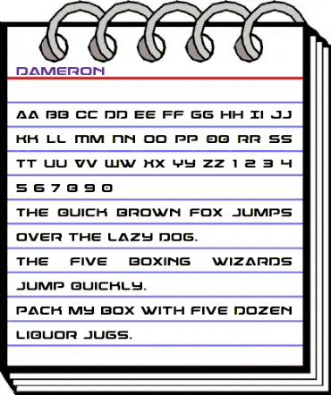 Dameron Regular animated font preview