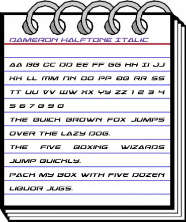 Dameron Halftone Italic Italic animated font preview Dameron Halftone Italic Italic animated font preview