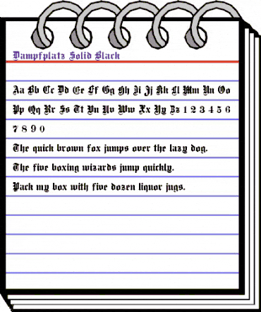 Dampfplatz Solid Black animated font preview