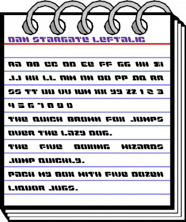 Dan Stargate Leftalic Italic animated font preview