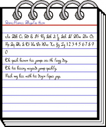 DancePrancer Regular animated font preview