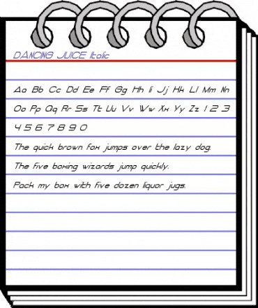 DANCING JUICE Italic animated font preview DANCING JUICE Italic animated font preview