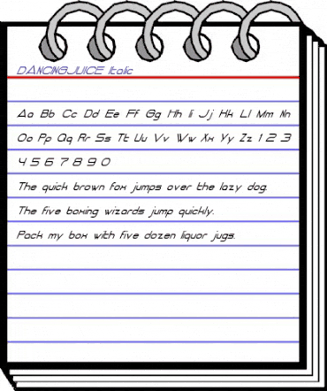 DANCING JUICE Italic animated font preview DANCING JUICE Italic animated font preview