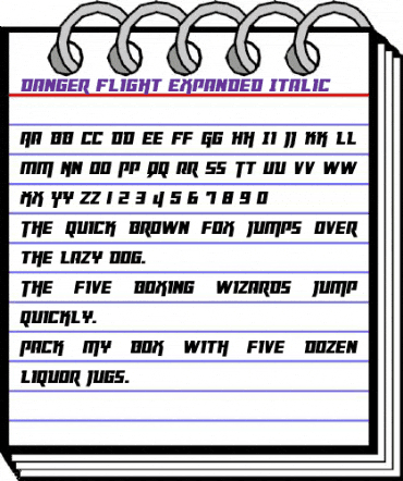 Danger Flight Expanded Italic Expanded Italic animated font preview Danger Flight Expanded Italic Expanded Italic animated font preview