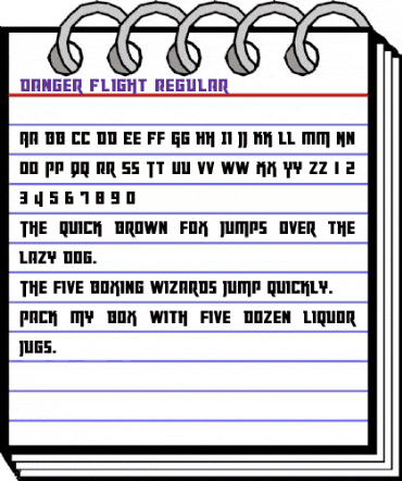 Danger Flight Regular animated font preview