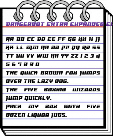 Dangerbot Extra-Expanded Expanded animated font preview