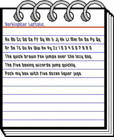 Darklighter Leftalic Italic animated font preview Darklighter Leftalic Italic animated font preview